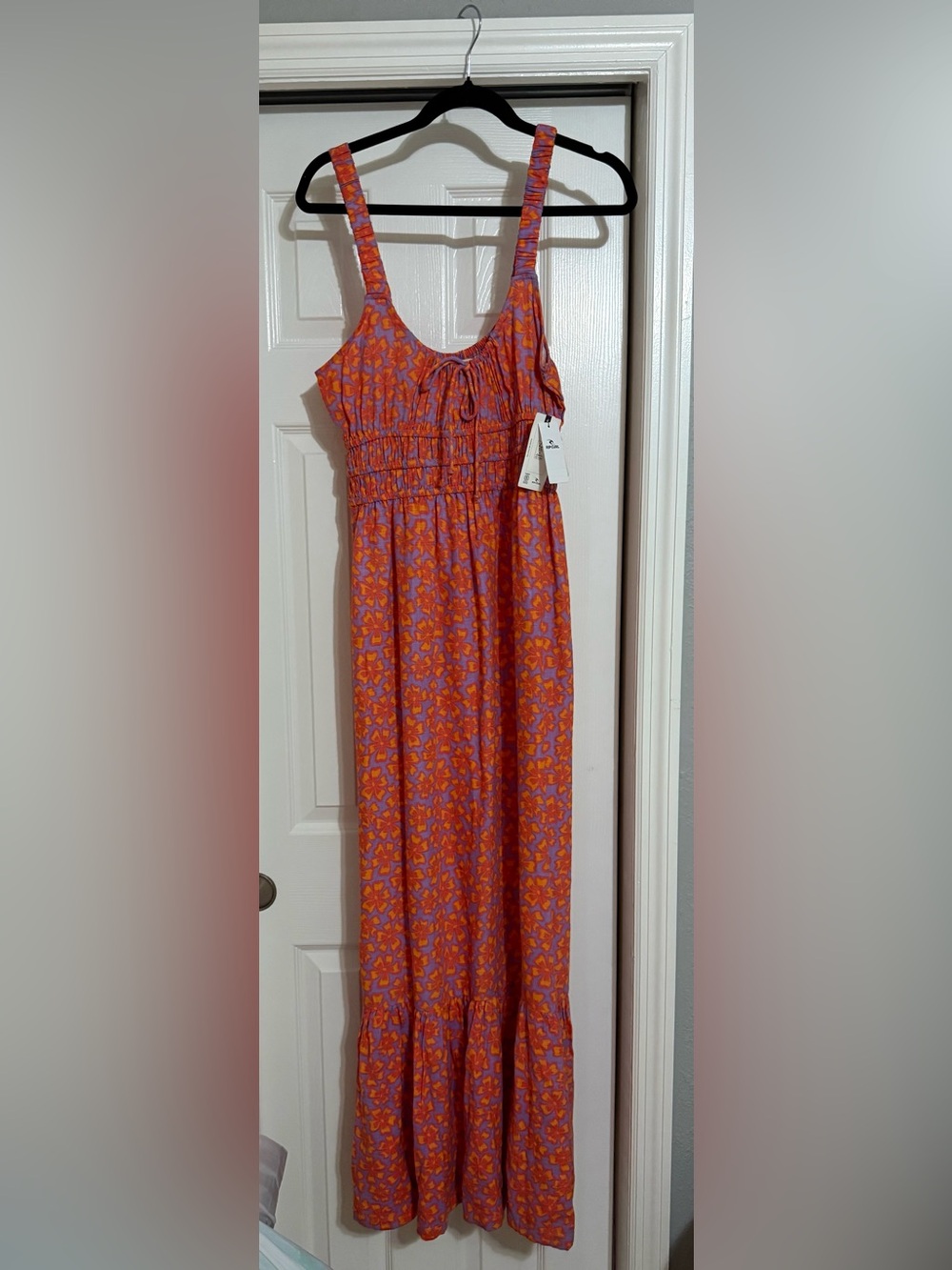 Rip Curl Orange and Purple Floral Maxi Dress